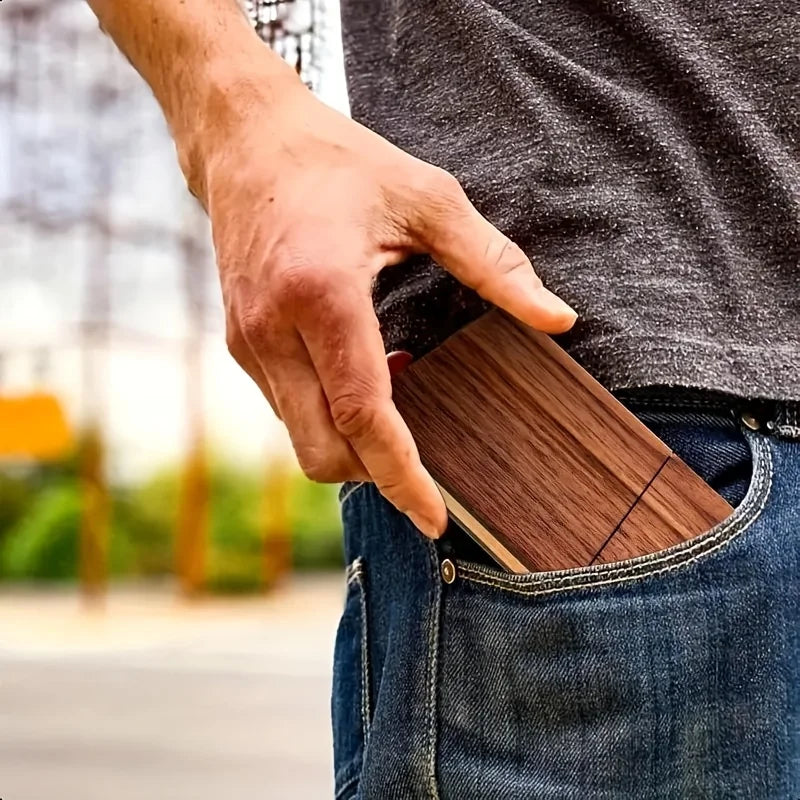 Deskspur Ledger Black Walnut Card Case — Deskspur Modern Desks & Workspace Accessories — view 3