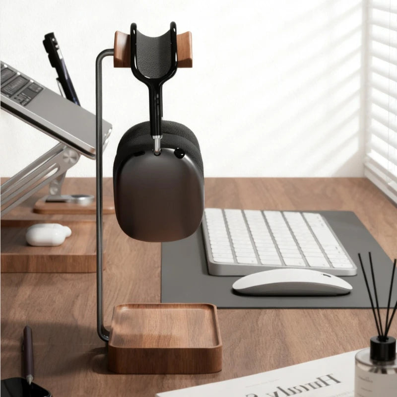 Deskspur Ridge Black Walnut Headphone Stand — Deskspur Modern Desks & Workspace Accessories — view 2