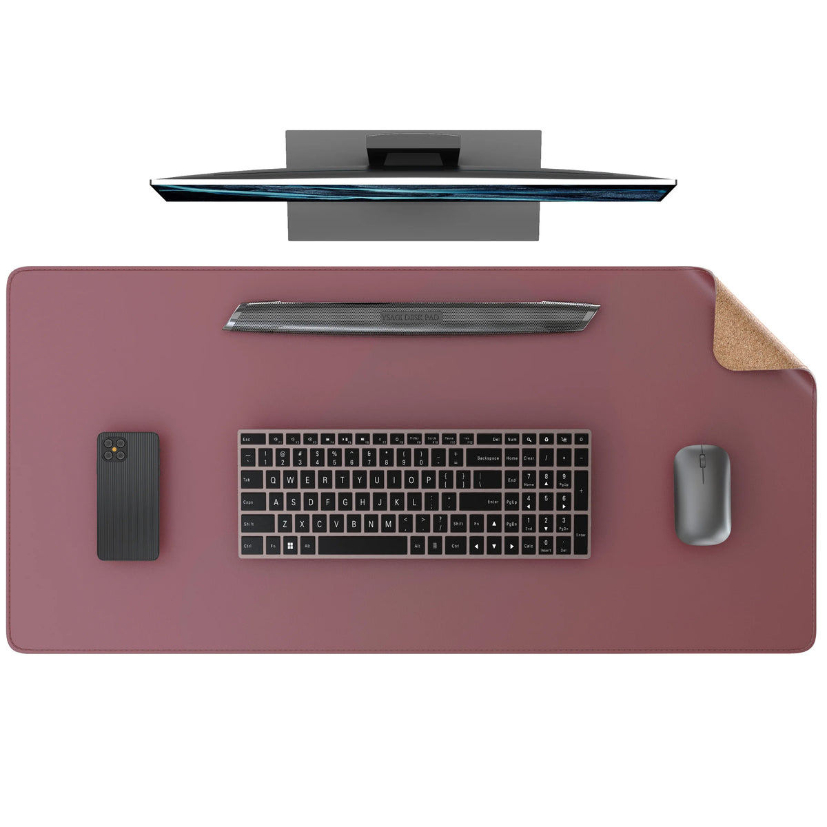 Deskspur Duo Two-Tone Leather Desk Mat — Deskspur Modern Desks & Workspace Accessories — view 4