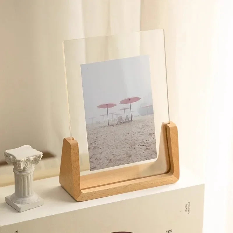 Deskspur Vista Walnut & Glass Photo Stand — Deskspur Modern Desks & Workspace Accessories — view 3