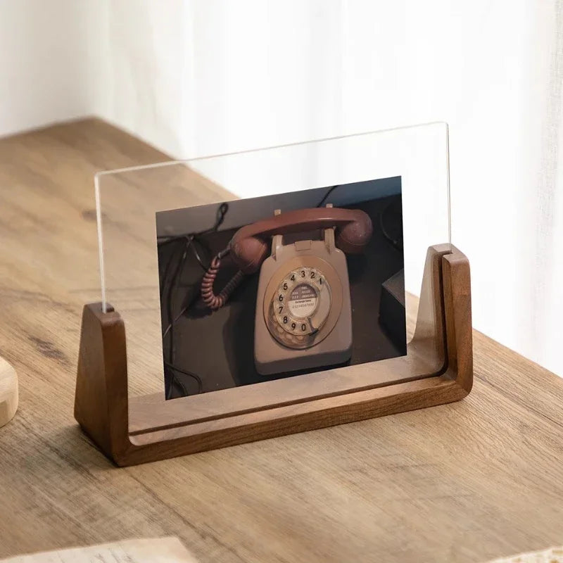 Deskspur Vista Walnut & Glass Photo Stand — Deskspur Modern Desks & Workspace Accessories — view 4