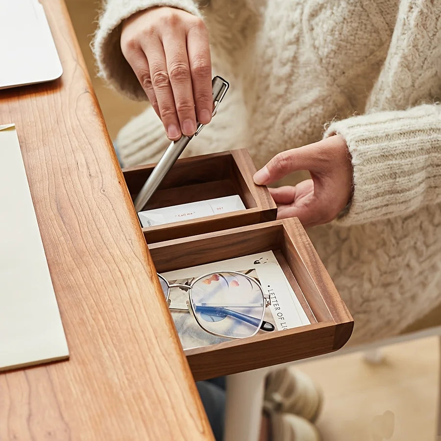 Deskspur Hideaway Walnut Under-Desk Drawer — Deskspur Modern Desks & Workspace Accessories