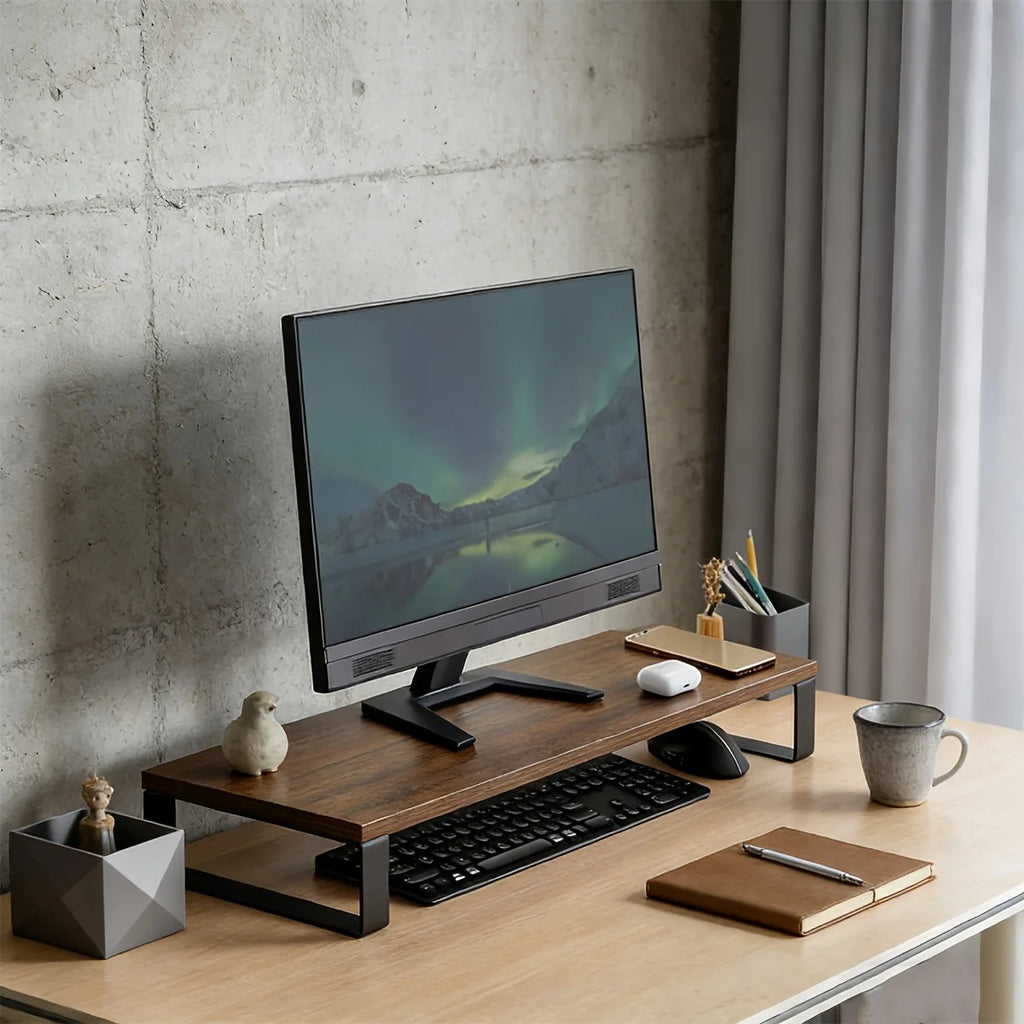 Deskspur Grove Steel-Frame Wood Monitor Riser — Deskspur Modern Desks & Workspace Accessories — view 2