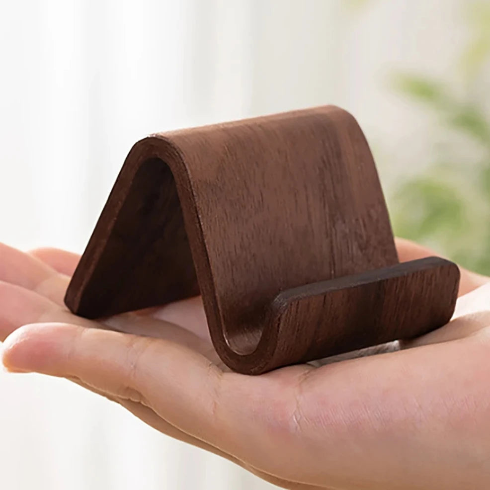 Deskspur Ridgeline Walnut Phone Cradle — Deskspur Modern Desks & Workspace Accessories — view 3