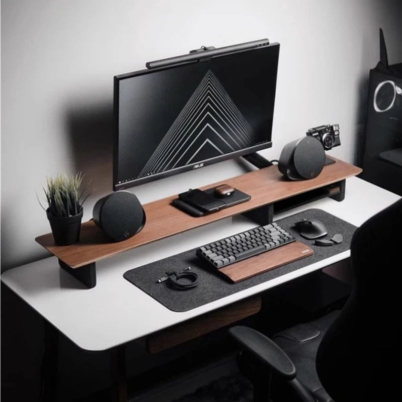 Deskspur Zenith Walnut Z-Frame Monitor Shelf — Deskspur Modern Desks & Workspace Accessories