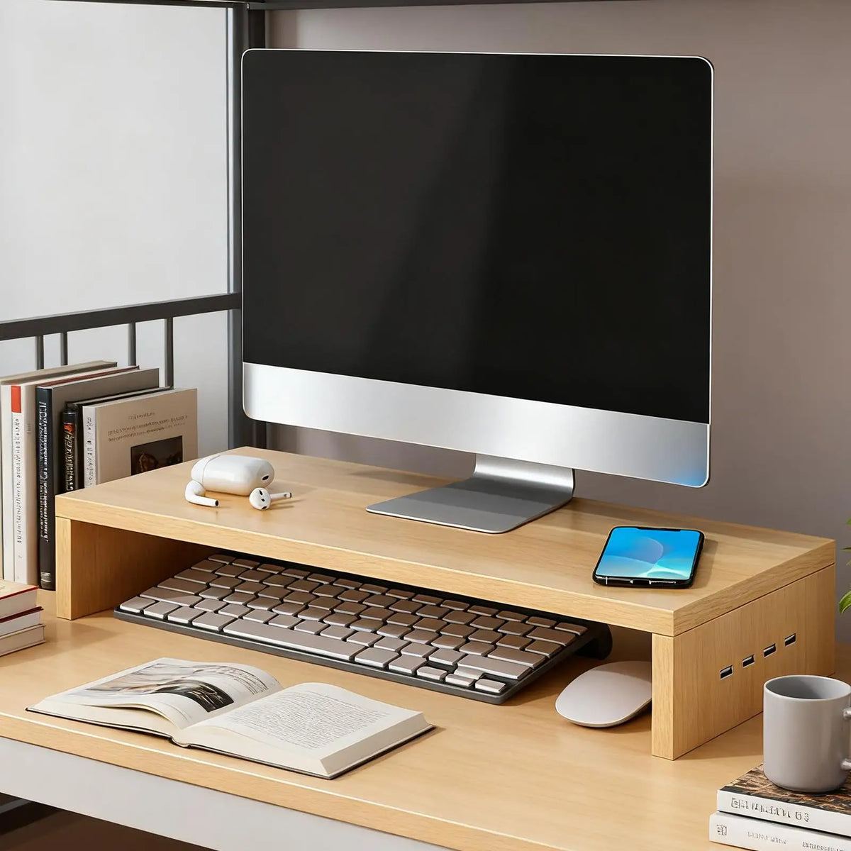 Deskspur Harbor Powered Riser with USB Hub — Deskspur Modern Desks & Workspace Accessories — view 4