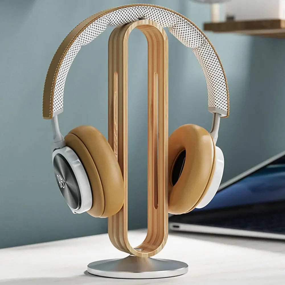 Deskspur Aspen Bamboo & Aluminum Headphone Stand — Deskspur Modern Desks & Workspace Accessories