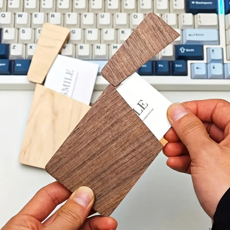 Deskspur Ledger Black Walnut Card Case — Deskspur Modern Desks & Workspace Accessories — view 2