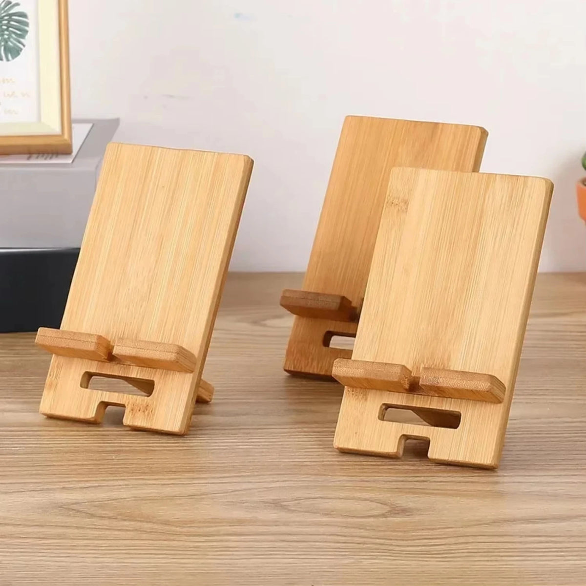Deskspur Tilt Bamboo Phone Stand — Deskspur Modern Desks & Workspace Accessories