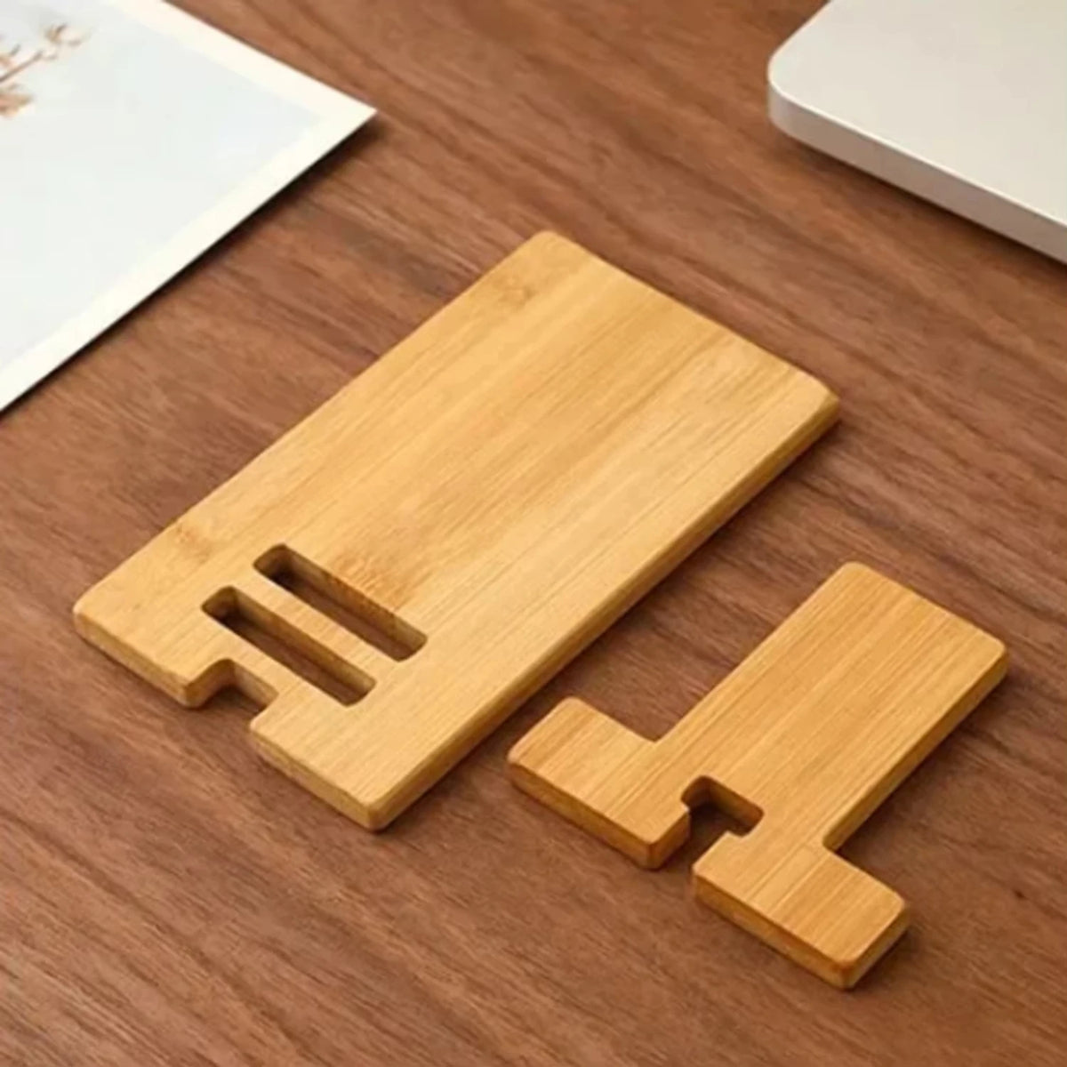 Deskspur Tilt Bamboo Phone Stand — Deskspur Modern Desks & Workspace Accessories — view 3