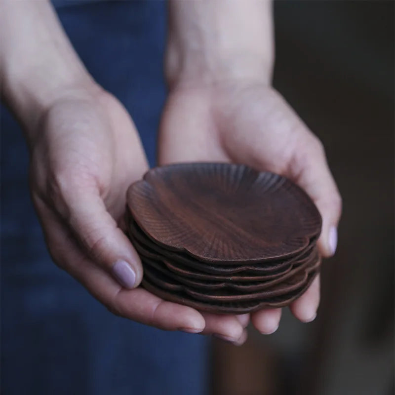 Deskspur Bloom Walnut Coasters — Deskspur Modern Desks & Workspace Accessories