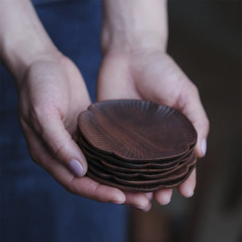 Deskspur Bloom Walnut Coasters — Deskspur Modern Desks & Workspace Accessories