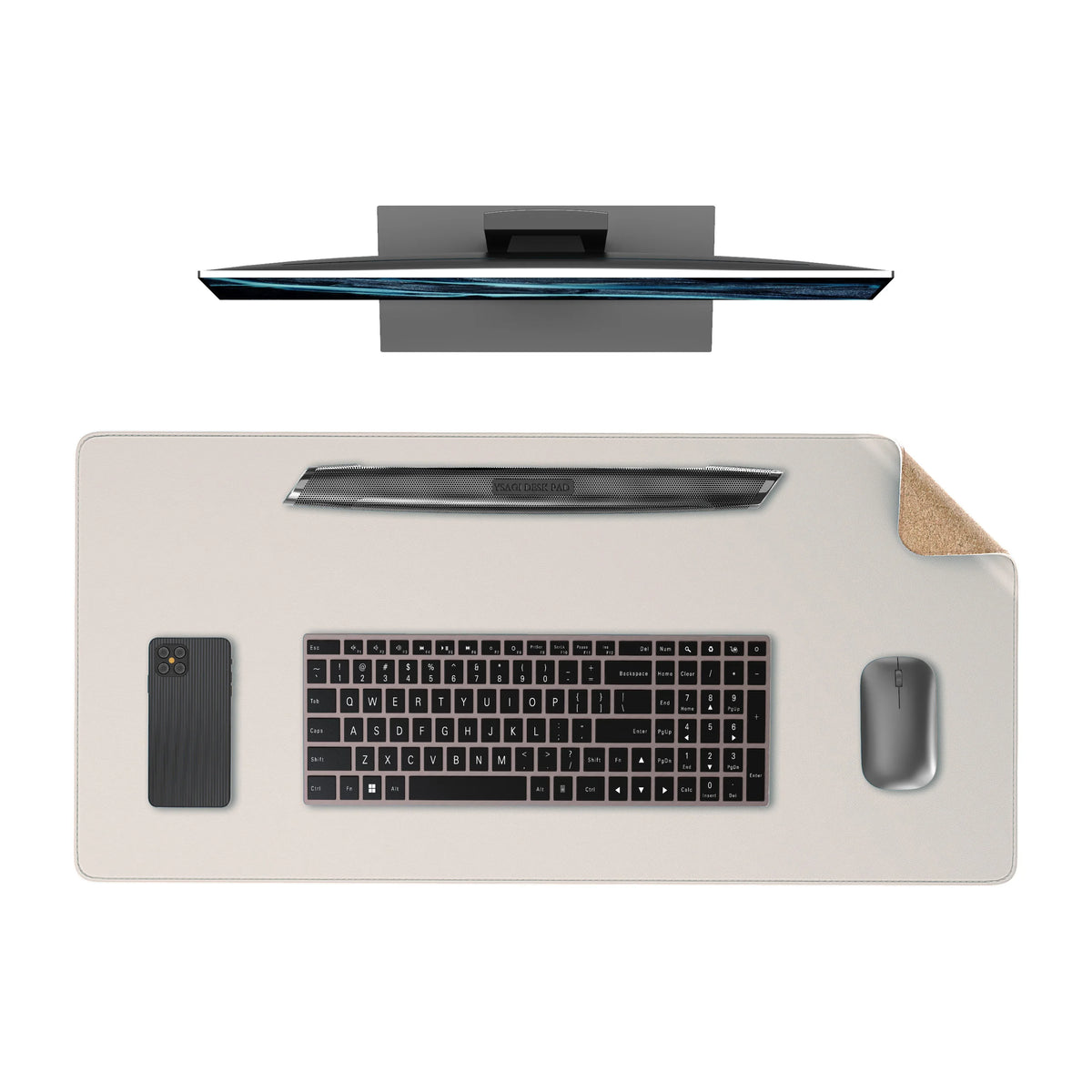 Deskspur Duo Two-Tone Leather Desk Mat — Deskspur Modern Desks & Workspace Accessories — view 3