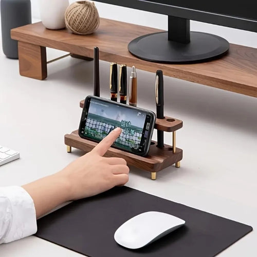 Deskspur Array 9-Slot Walnut Pen Stand — Deskspur Modern Desks & Workspace Accessories — view 2