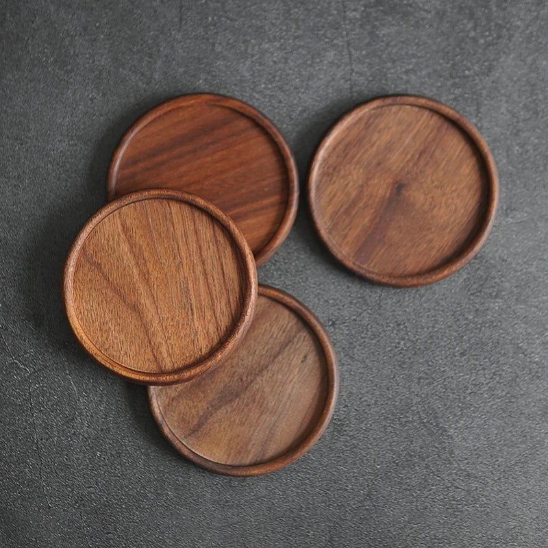 Deskspur Rim Walnut & Beech Coasters — Deskspur Modern Desks & Workspace Accessories — view 3