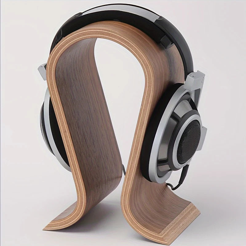 Deskspur Horizon Bent-Walnut Headphone Stand — Deskspur Modern Desks & Workspace Accessories