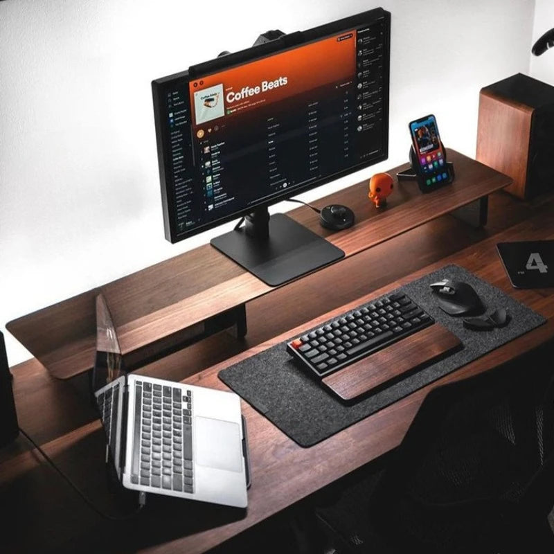 Deskspur Zenith Walnut Z-Frame Monitor Shelf — Deskspur Modern Desks & Workspace Accessories — view 3