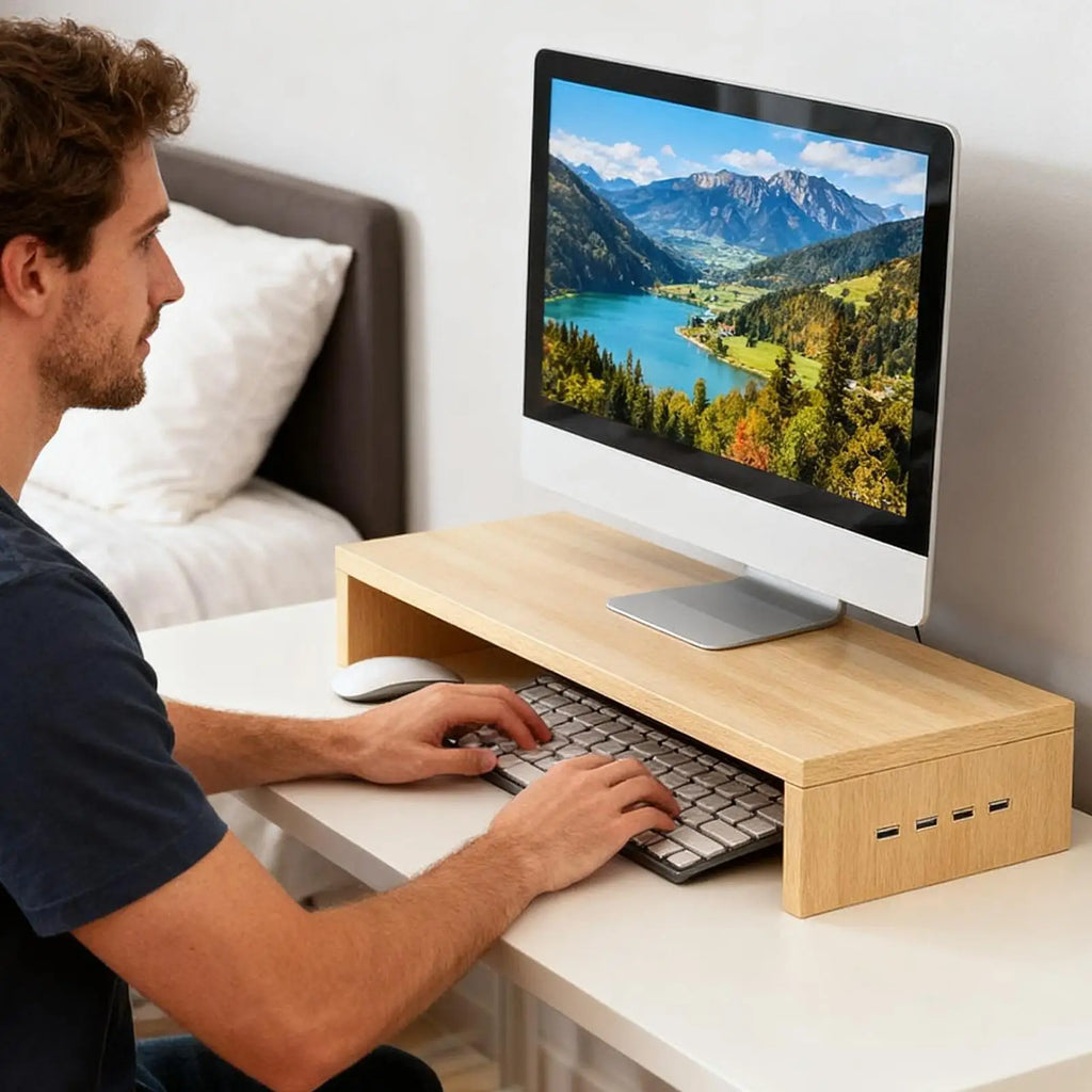 Deskspur Harbor Powered Riser with USB Hub — Deskspur Modern Desks & Workspace Accessories — view 2