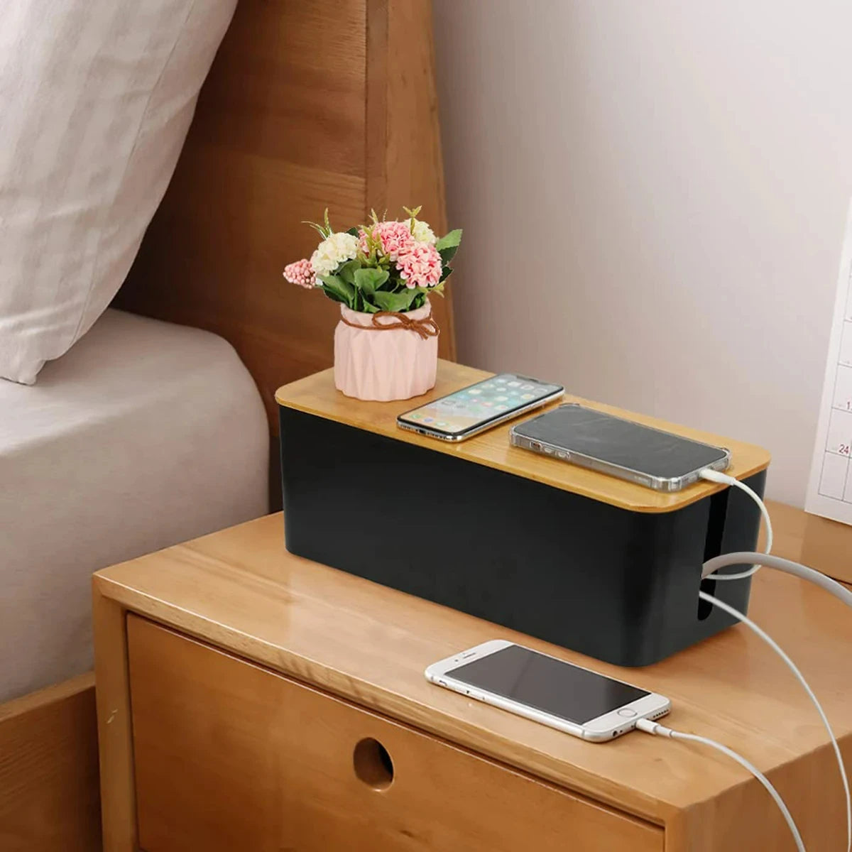 Deskspur Cove Wooden Cable Storage Case — Deskspur Modern Desks & Workspace Accessories — view 3