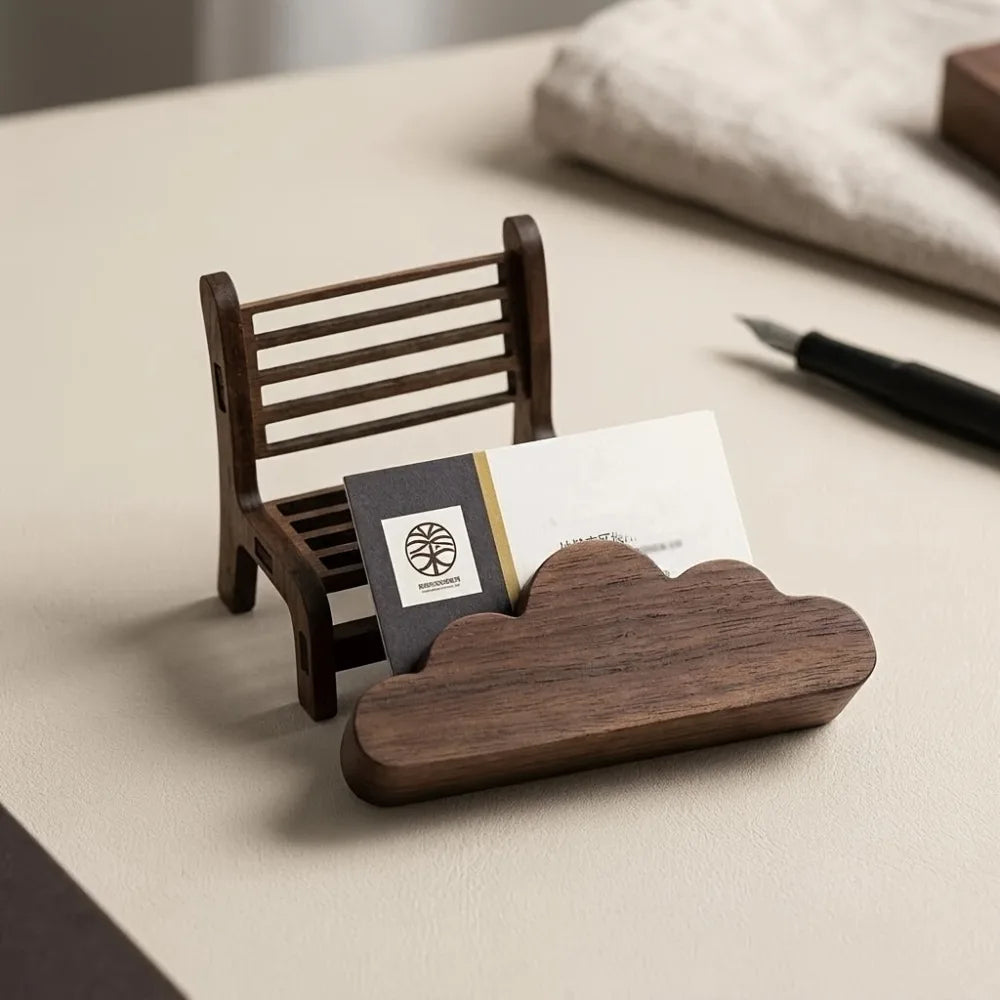 Deskspur Cumulus Walnut Card Holder — Deskspur Modern Desks & Workspace Accessories — view 5