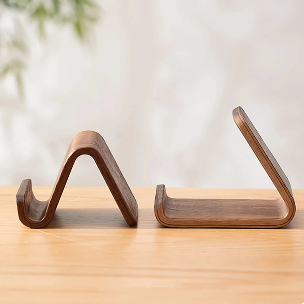 Deskspur Ridgeline Walnut Phone Cradle — Deskspur Modern Desks & Workspace Accessories — view 2