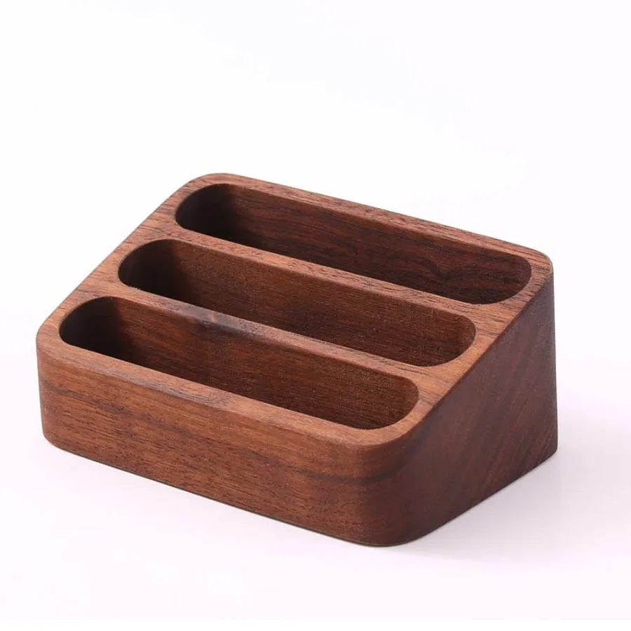 Deskspur Tier Walnut Business Card Stand — Deskspur Modern Desks & Workspace Accessories — view 5