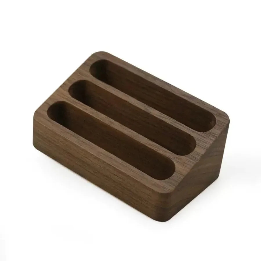Deskspur Tier Walnut Business Card Stand — Deskspur Modern Desks & Workspace Accessories — view 4