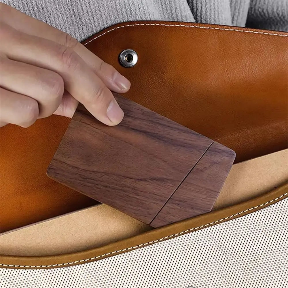 Deskspur Slip Walnut Business Card Case — Deskspur Modern Desks & Workspace Accessories — view 3