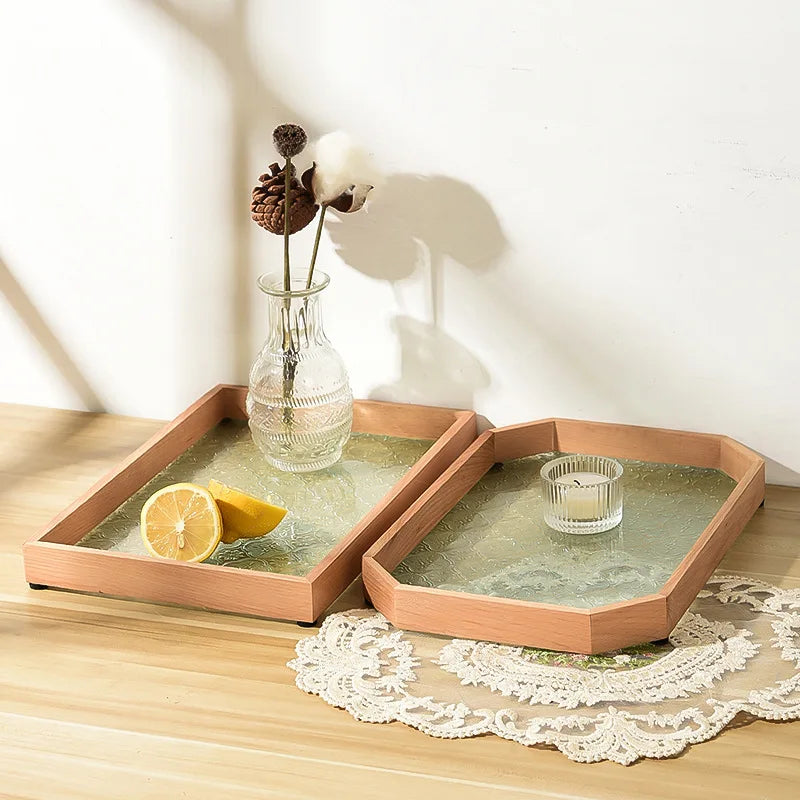 Deskspur Atrium Walnut & Glass Valet Tray — Deskspur Modern Desks & Workspace Accessories — view 4