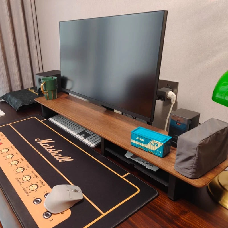 Deskspur Zenith Walnut Z-Frame Monitor Shelf — Deskspur Modern Desks & Workspace Accessories — view 2
