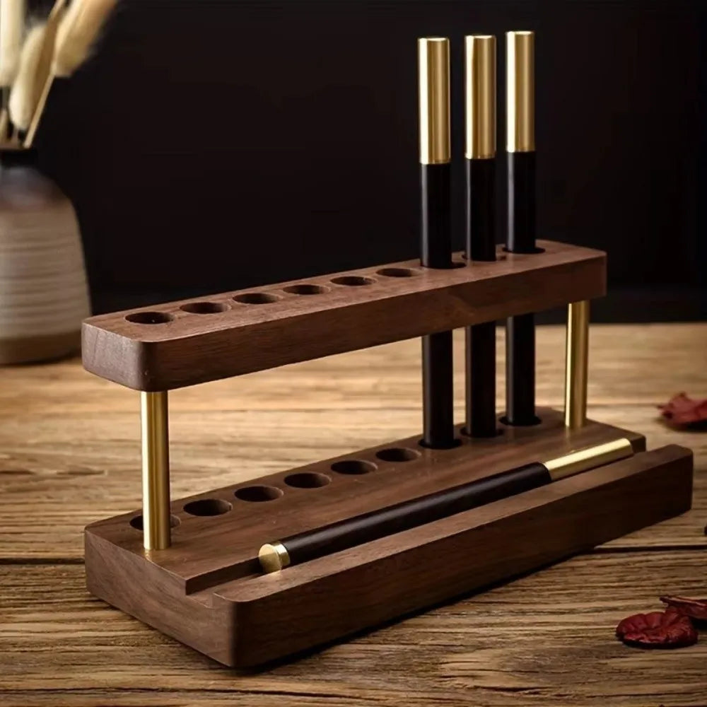 Deskspur Array 9-Slot Walnut Pen Stand — Deskspur Modern Desks & Workspace Accessories