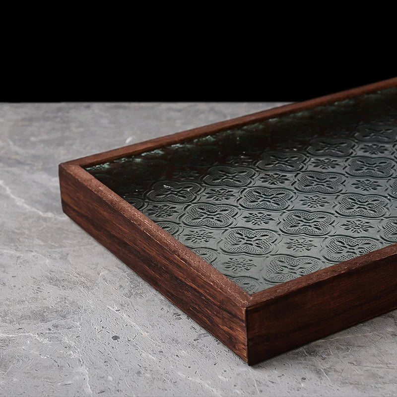 Deskspur Atrium Walnut & Glass Valet Tray — Deskspur Modern Desks & Workspace Accessories — view 5