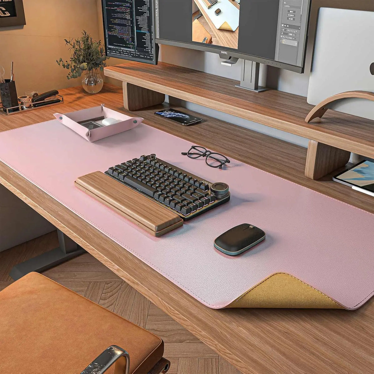 Deskspur Duo Two-Tone Leather Desk Mat — Deskspur Modern Desks & Workspace Accessories — view 2