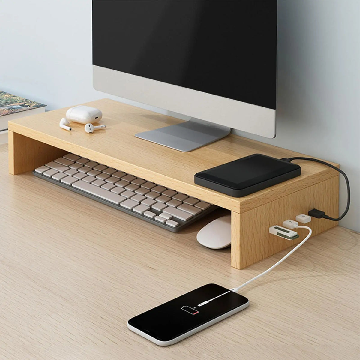 Deskspur Harbor Powered Riser with USB Hub — Deskspur Modern Desks & Workspace Accessories