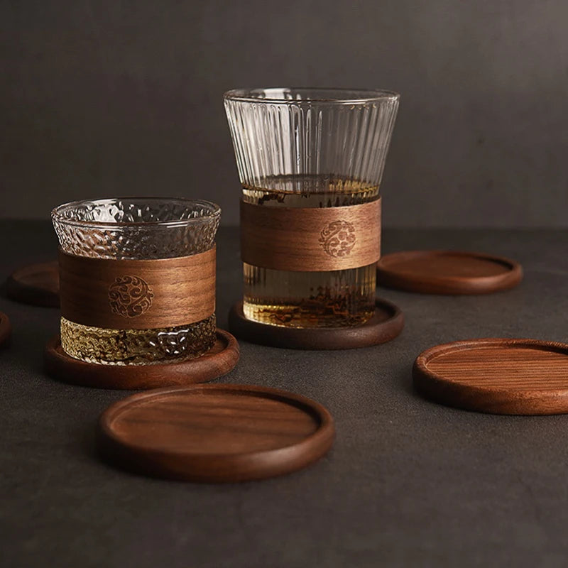 Deskspur Rim Walnut & Beech Coasters — Deskspur Modern Desks & Workspace Accessories — view 2