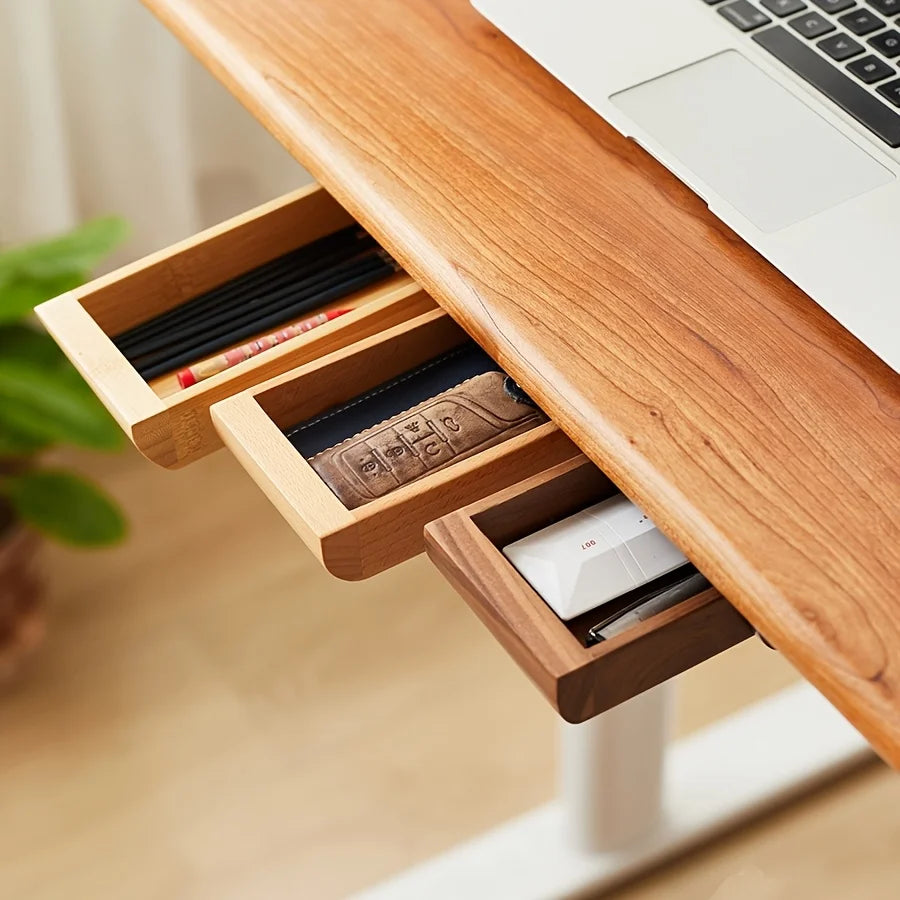 Deskspur Hideaway Walnut Under-Desk Drawer — Deskspur Modern Desks & Workspace Accessories — view 4
