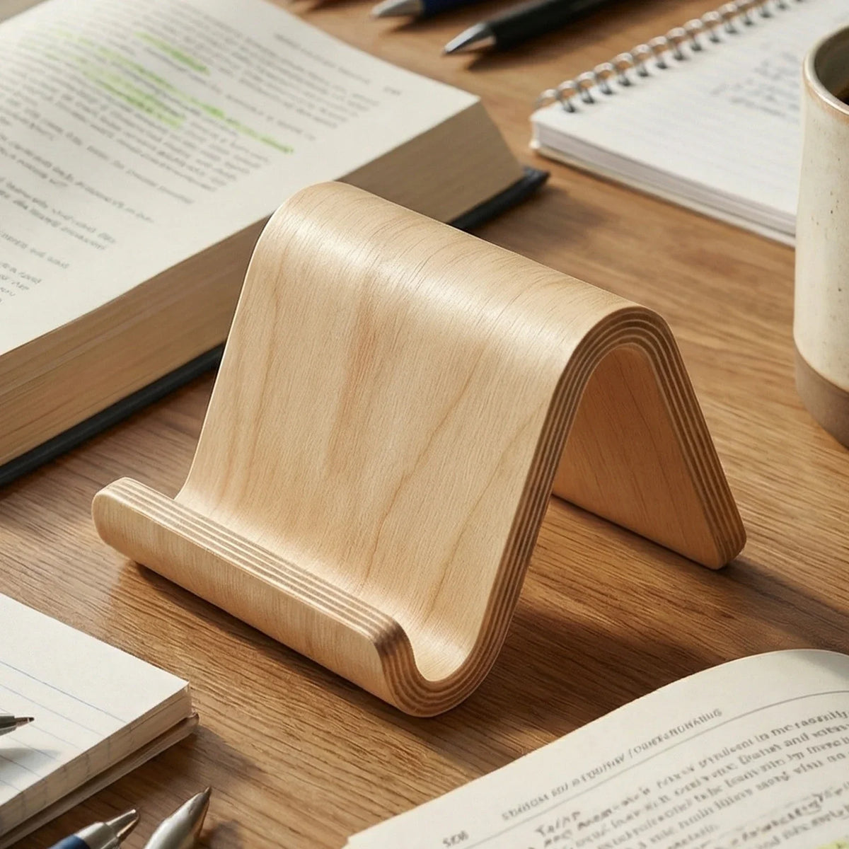 Deskspur Arc Bent-Wood Phone Stand — Deskspur Modern Desks & Workspace Accessories — view 4