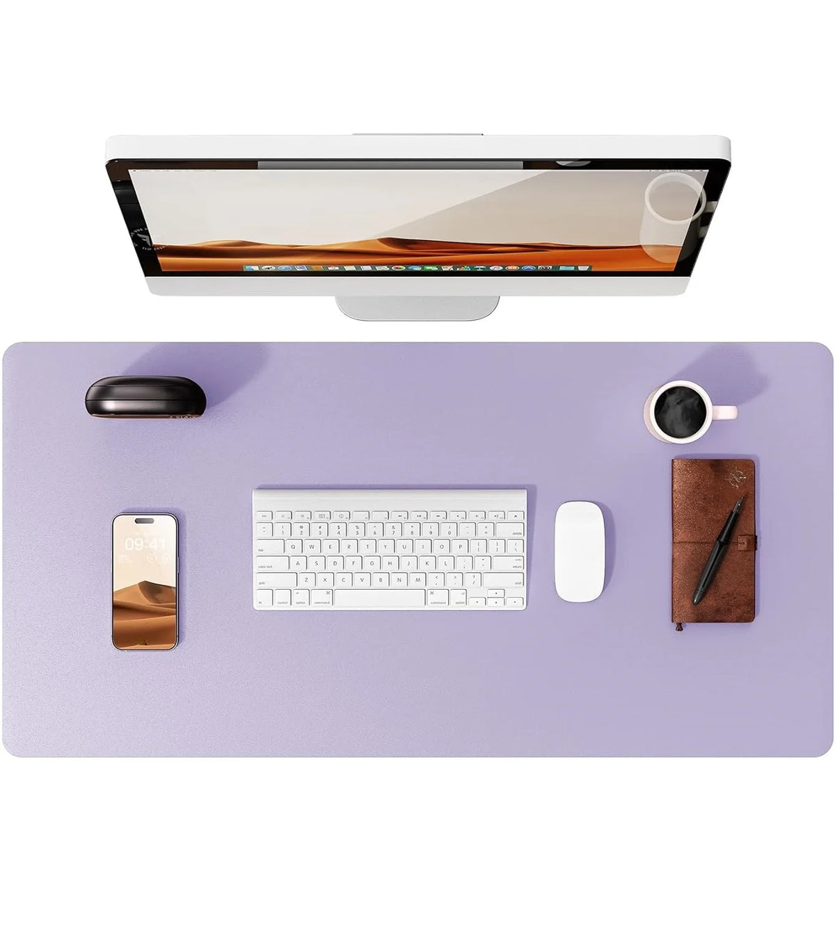 Deskspur Saddle Vegan Leather Desk Pad — Deskspur Modern Desks & Workspace Accessories — view 2